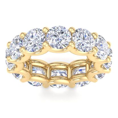 9 Carat Round Lab Grown Diamond Eternity Ring In 14 Karat Yellow Gold, Ring Size 6.5