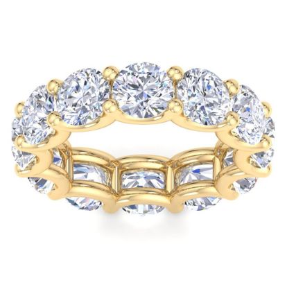 9 3/4 Carat Round Lab Grown Diamond Eternity Ring In 14 Karat Yellow Gold, Ring Size 7.5