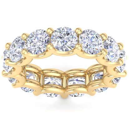 9 3/4 Carat Round Lab Grown Diamond Eternity Ring In 14 Karat Yellow Gold, Ring Size 8