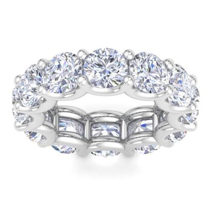 9 Carat Round Lab Grown Diamond Eternity Ring In Platinum, Ring Size 5.5