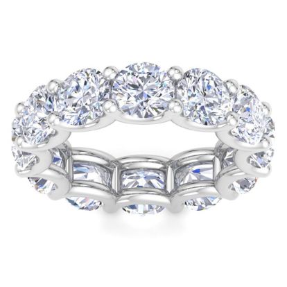 9 3/4 Carat Round Lab Grown Diamond Eternity Ring In Platinum, Ring Size 7.5