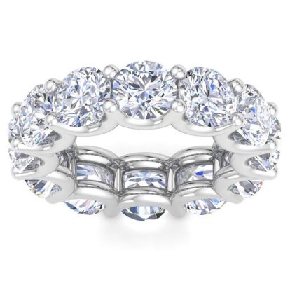 12 Carat Round Lab Grown Diamond Eternity Ring In 14 Karat White Gold, Ring Size 6.5