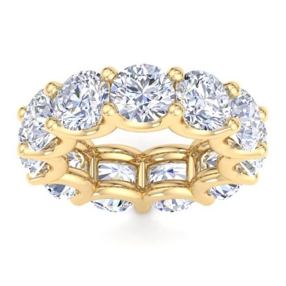 11 Carat Round Lab Grown Diamond Eternity Ring In 14 Karat Yellow Gold, Ring Size 4.5