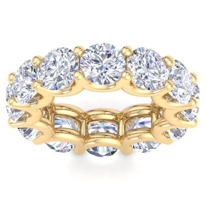 12 Carat Round Lab Grown Diamond Eternity Ring In 14 Karat Yellow Gold, Ring Size 6