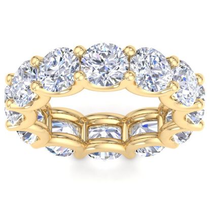 12 Carat Round Lab Grown Diamond Eternity Ring In 14 Karat Yellow Gold, Ring Size 8