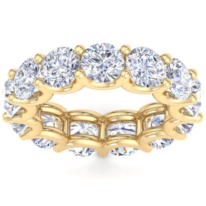 13 Carat Round Lab Grown Diamond Eternity Ring In 14 Karat Yellow Gold, Ring Size 9
