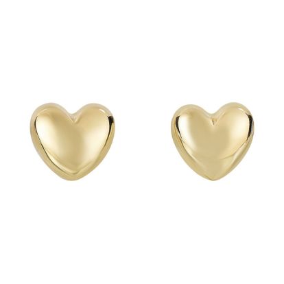 Heart Stud Earrings In 14 Karat Yellow Gold