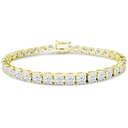 18 Carat Lab Grown Diamond Tennis Bracelet In 14 Karat Yellow Gold, 7 1/4 Inches