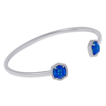 KENDRA SCOTT -  Davie Rhodium Plated and Royal blue Kyocera Cuff Bracelet