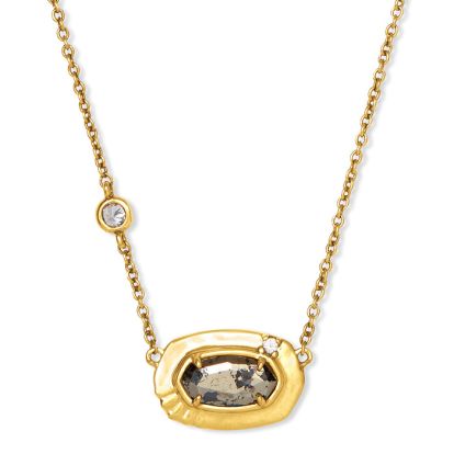 KENDRA SCOTT -  Anna Vintage Gold Plated Brass and Black Pyrite Necklace