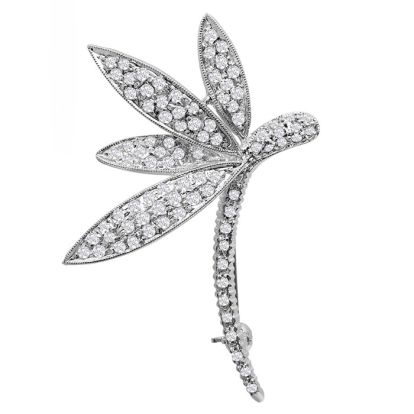 Previously Owned 14K White Gold 1CTW Diamond Dragonfly Brooch/Pendant
