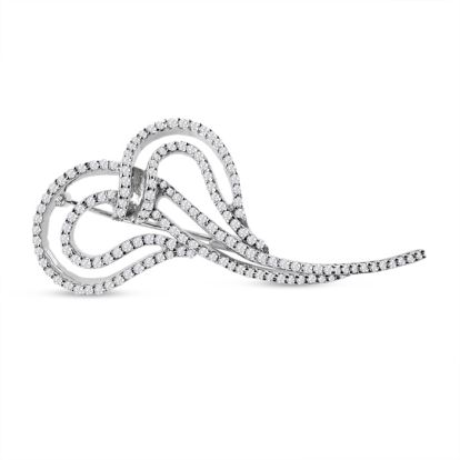 Previously Owned 18K White Gold 1CTW Diamond Swirl Brooch