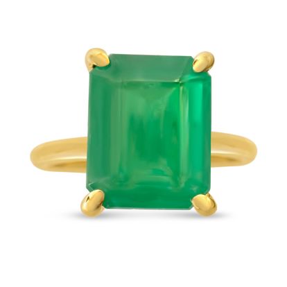 Estate Jewelry 3 Carat 11x9mm Emerald Cut Emerald Ring In 14K Yellow Gold, Size 6.5
