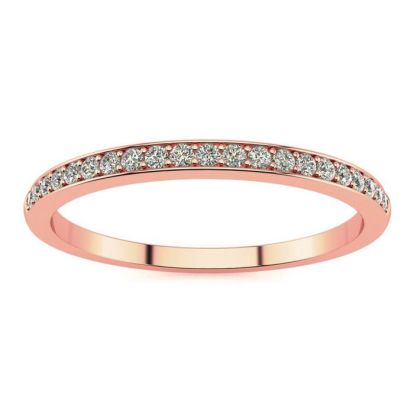 Estate Jewelry 1/10 Carat Micropave Moissanite Band In 14 Karat Rose Gold, Size 7