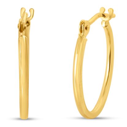 14 Karat Yellow Gold Classic Hoop Earrings, 16MM