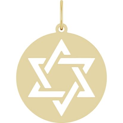 14 Karat Yellow Gold Star Of David Necklace, 20x15mm