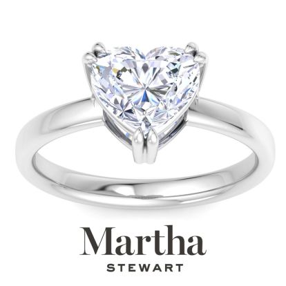 Martha Stewart 2 Carat Heart Shape Lab Grown Diamond Solitaire Engagement Ring In 14K White Gold