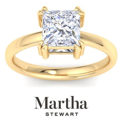 Martha Stewart 2 Carat Princess Cut Lab Grown Diamond Solitaire Engagement Ring In 14K Yellow Gold