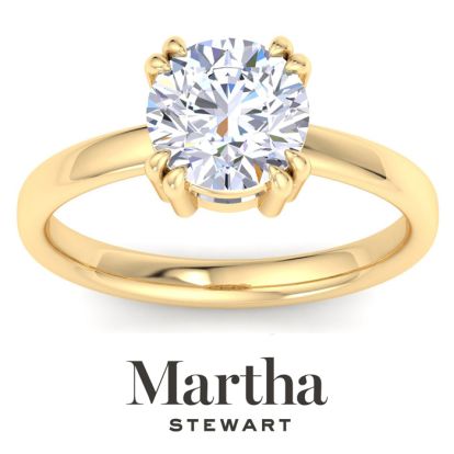 Martha Stewart 2 Carat Round Shape Lab Grown Diamond Solitaire Engagement Ring In 14K Yellow Gold