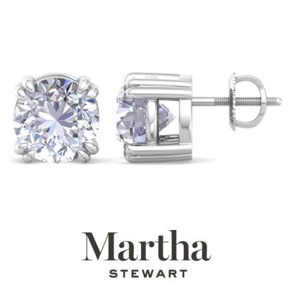 Martha Stewart 5 Carat Lab Grown Diamond Stud Earrings In 14 Karat White Gold