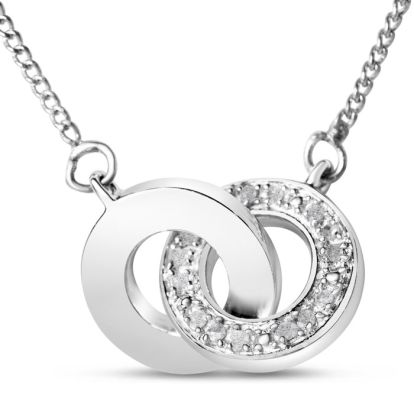 1/4 Carat Diamond Ring Necklace In Platinum Overlay, 18 Inches