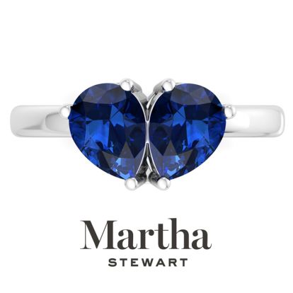 Martha Stewart 2 Carat Sapphire Two Stone Ring In Sterling Silver