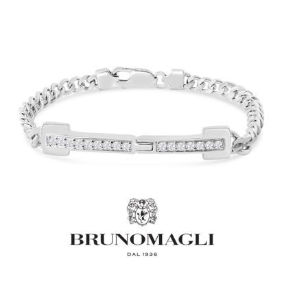 Bruno Magli Mens Pietro 1/2 Carat Lab Grown Diamond Bracelet In Sterling Silver, 8 Inches