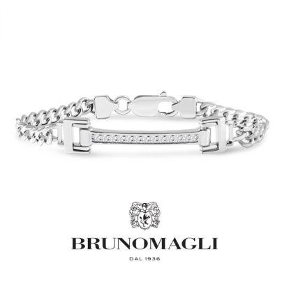 Bruno Magli Mens Emanuele 1/3 Carat Lab Grown Diamond Bracelet In Sterling Silver, 8 Inches