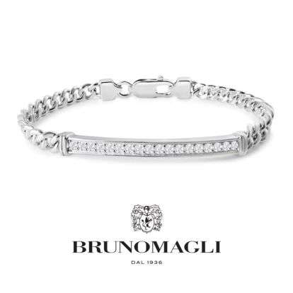 Bruno Magli Mens Domenico 1/2 Carat Lab Grown Diamond Bracelet In Sterling Silver, 8 Inches