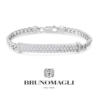Bruno Magli Mens Giuseppe 1 1/2 Carat Lab Grown Diamond Bracelet In Sterling Silver, 8 Inches