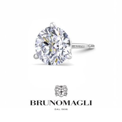 Bruno Magli Mens 5 Carat Lab Grown Diamond Martini Stud Earring In Sterling Silver