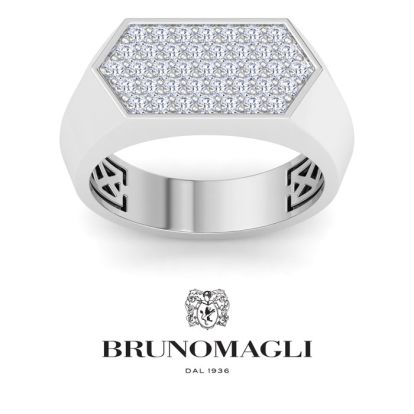 Bruno Magli Mens 1 Carat Lab Grown Diamond Cluster Ring In Sterling Silver