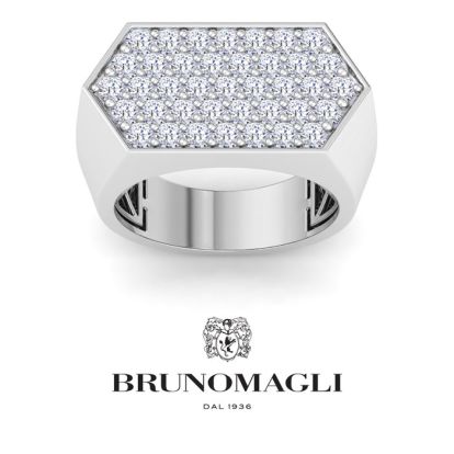 Bruno Magli Mens 2 Carat Lab Grown Diamond Cluster Ring In Sterling Silver