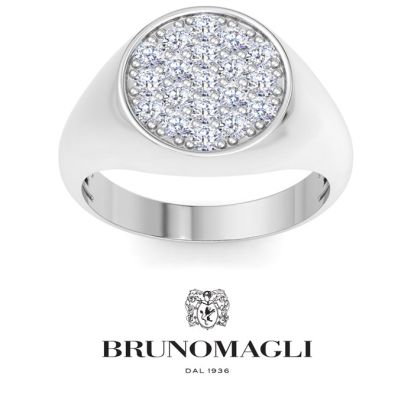 Bruno Magli Mens 1 Carat Round Lab Grown Diamond Cluster Ring In Sterling Silver
