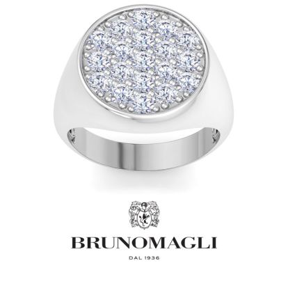 Bruno Magli Mens 2 Carat Round Lab Grown Diamond Cluster Ring In Sterling Silver