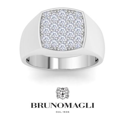 Bruno Magli Mens 1 Carat Cushion Lab Grown Diamond Cluster Ring In Sterling Silver