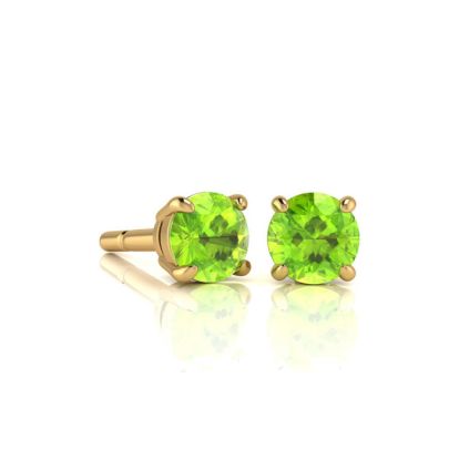 1 Carat Peridot Stud Earrings In Yellow Gold