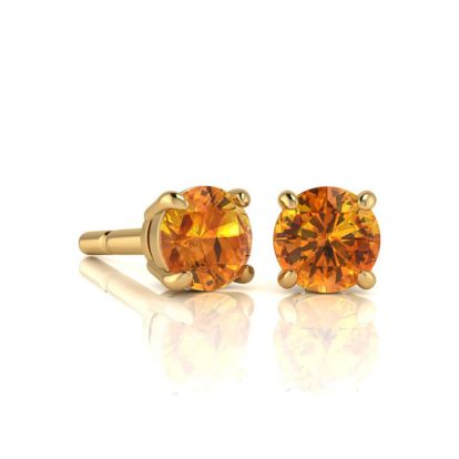 1 1/2 Carat Citrine Stud Earrings In Yellow Gold