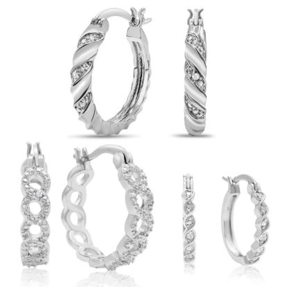 3 Pairs Of Diamond Hoop Earrings For An Amazing Price!
