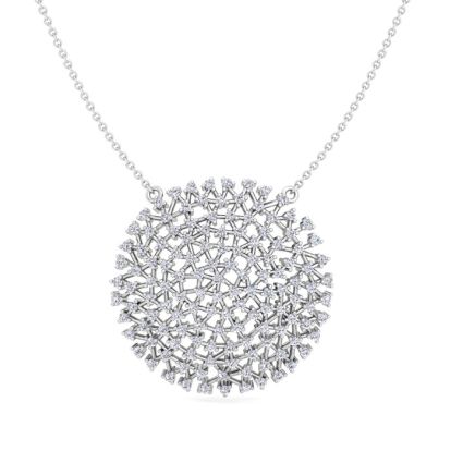 2 1/2 Carat Lab Grown Diamond Cluster Necklace In Sterling Silver