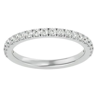 Estate Jewelry 1/2 Carat Diamond Wedding Band Ring In 14 Karat White Gold, Size 6.5