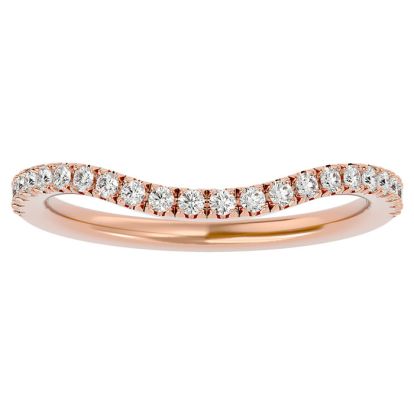 Estate Jewelry 1/4 Carat Diamond Wedding Band In 14 Karat Rose Gold, Size 4