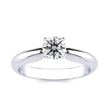1/2 Carat Lab Grown Diamond Solitaire Ring In Sterling Silver