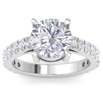 4 Carat Lab Grown Diamond Engagement Ring In Sterling Silver