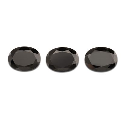 16x12mm Oval Shape Created Black Onyx Gemstones, Each Weighing 8 Carats - 24 Carats Total