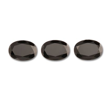 14x10mm Oval Shape Created Black Onyx Gemstones, Each Weighing 5 Carats - 15 Carats Total