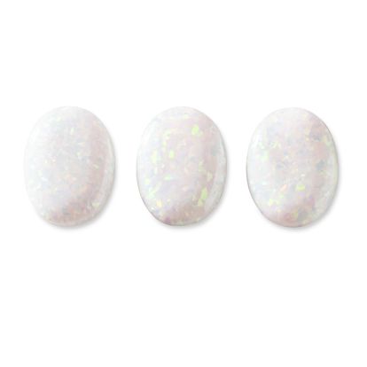 16x12mm Oval Shape Created Opal Gemstones, Each Weighing 3 Carats - 9 Carats Total