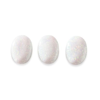 14x10mm Oval Shape Created Opal Gemstones, Each Weighing 2 Carats - 6 Carats Total
