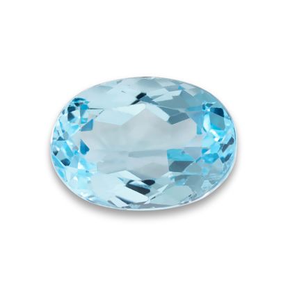 14x10mm Oval Shape Natural Blue Topaz Gemstone, 7 Carats