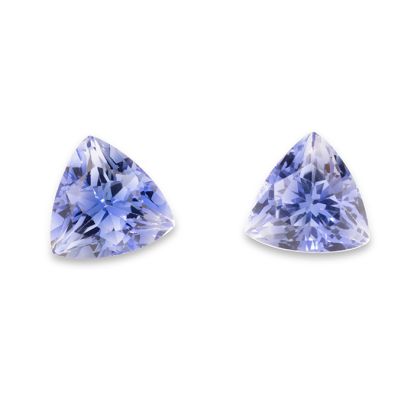 7mm Trillion Shape Natural Tanzanite Gemstones, Each Weighing 1 1/2 Carats, 3 Carats Total